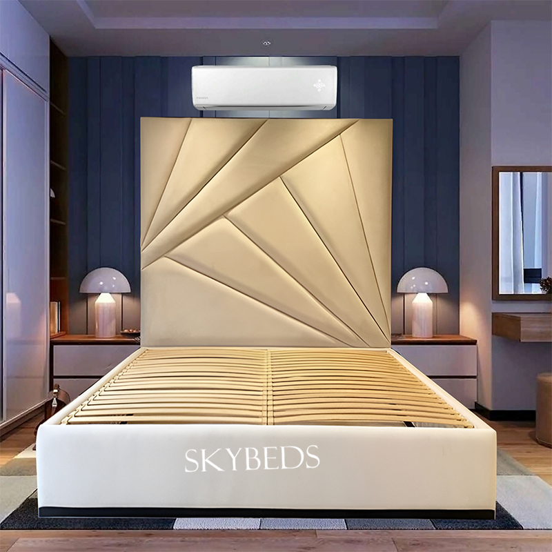 curved headboard bed