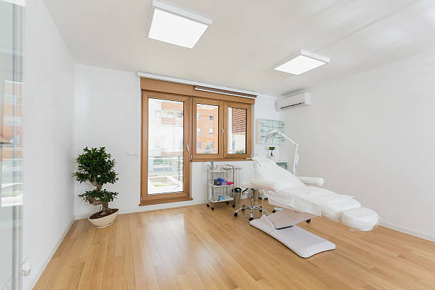 Beautician table in empty office