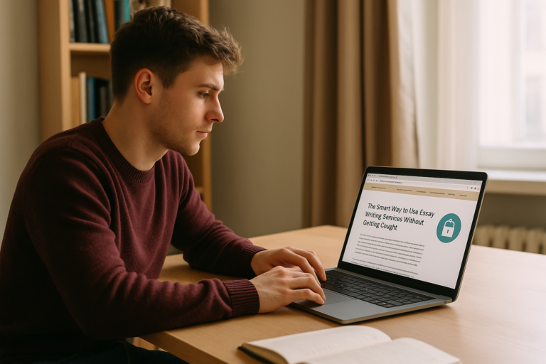 Student using safe essay service