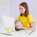 GCSE Girl attending online class
