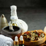 herbal-compress-herbal-spa-treatment-equipments-put-dark-floor