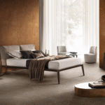 A bedroom with luxury tiles