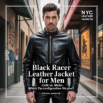Black Racer Leather Jacket for Men: Café vs. Moto—Which Zip Configuration Fits You? | NYC Leather Jackets