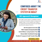 Student studying through online learning under the Credit Transfer System in India